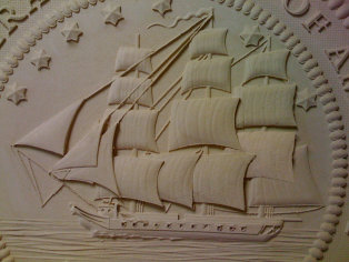 Close-up view of CNC 3D Routed fine details