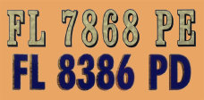 State and Federal registration numbers and plaques